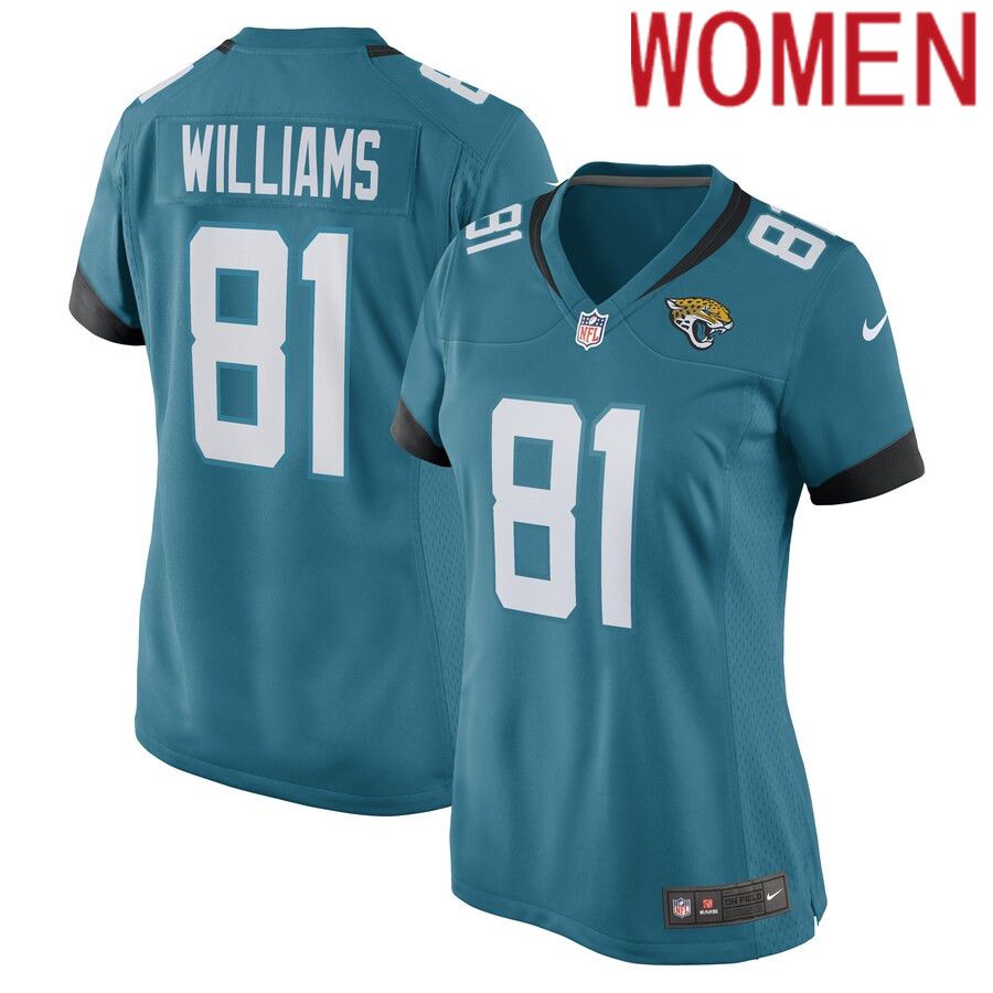 Women Jacksonville Jaguars #81 Seth Williams Nike Teal Game Player NFL Jersey